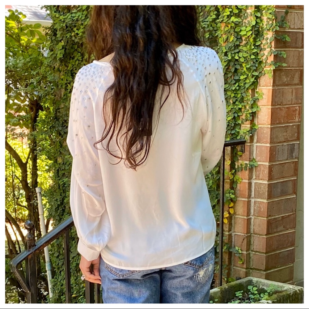 ✨PARIS✨ beautiful white blouse sleeves detail - Picture 6 of 8
